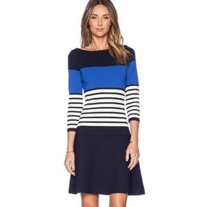 Kate Spade Striped Scuba Dress in Rich Navy Multi